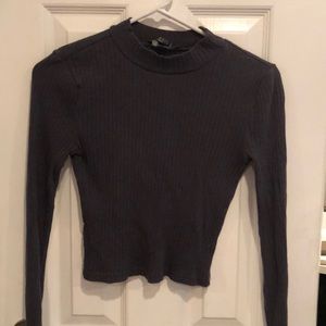 Forever 21 grey long sleeve crop top
